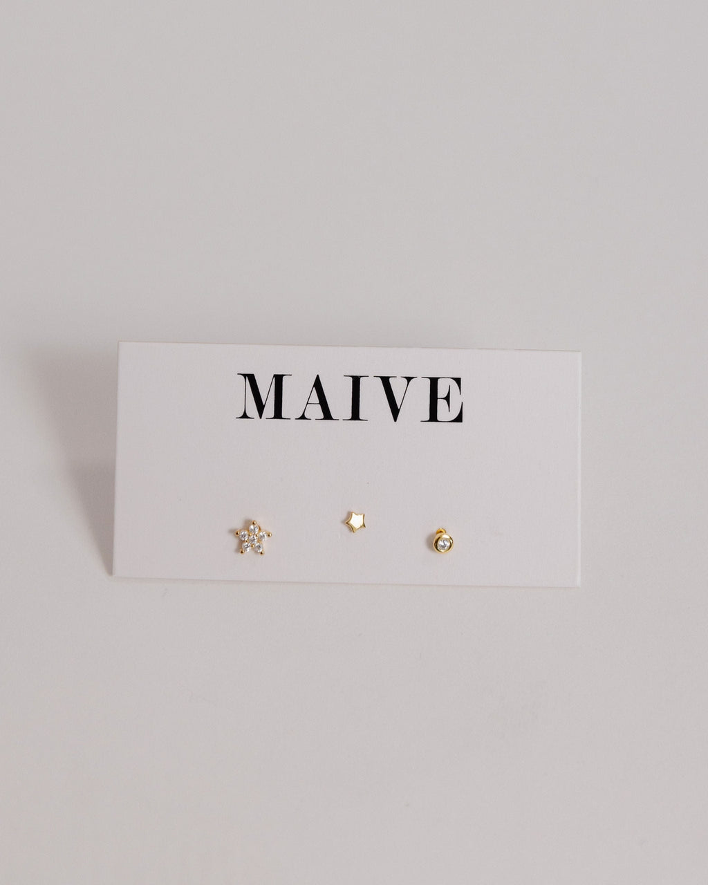 Trio Stud Set in Gold by Maive by Maive