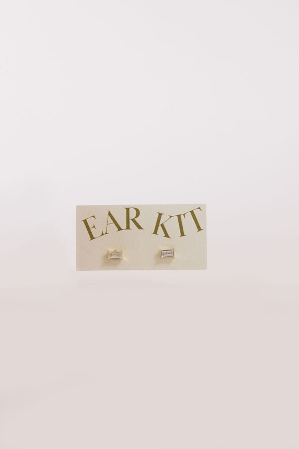 Rectangle Stud Earrings in Gold