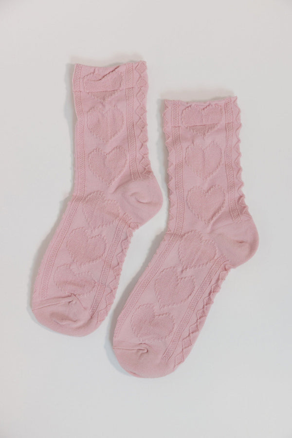 Heart Design Socks in Pink