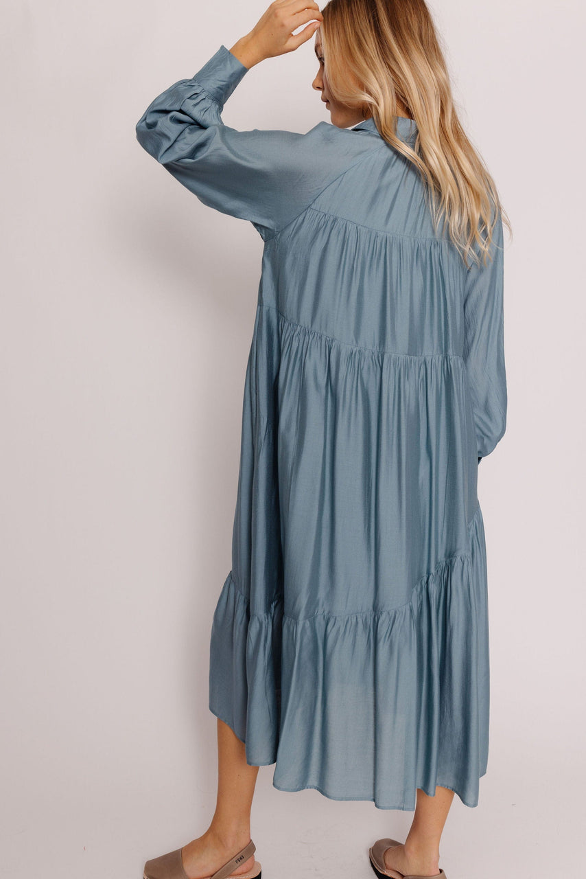Janny Dress in Dusty Sage Blue