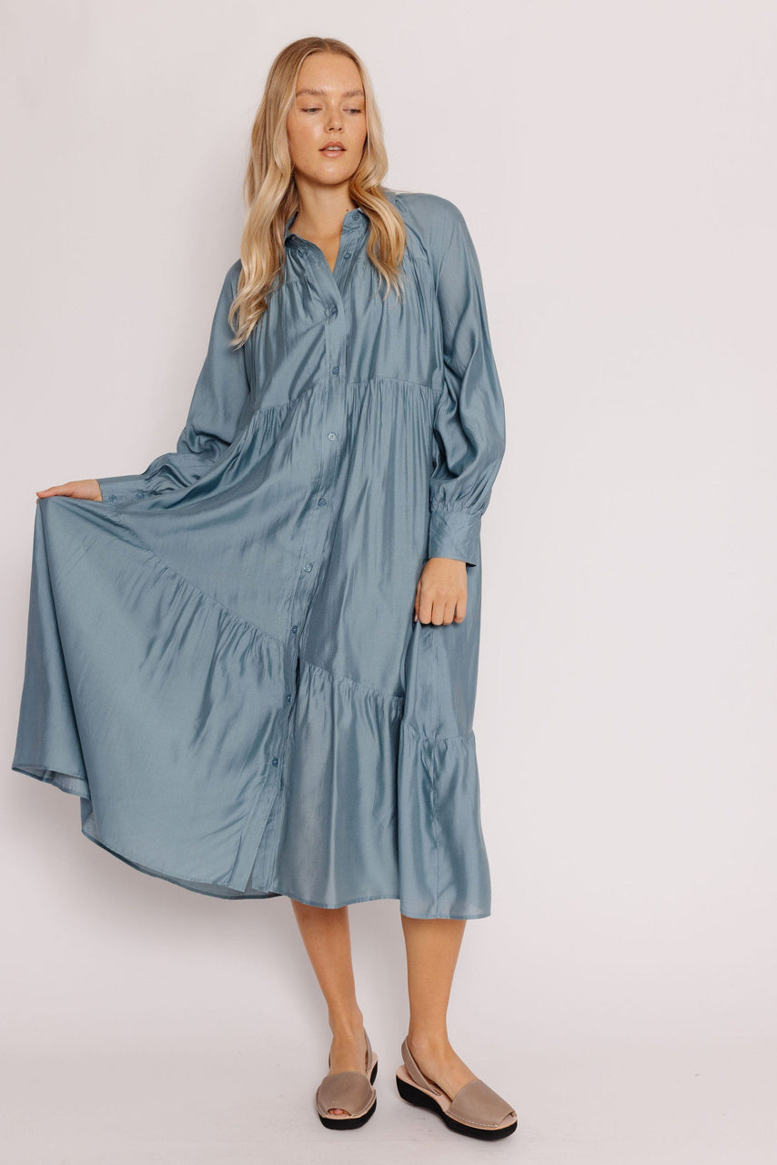 Janny Dress in Dusty Sage Blue