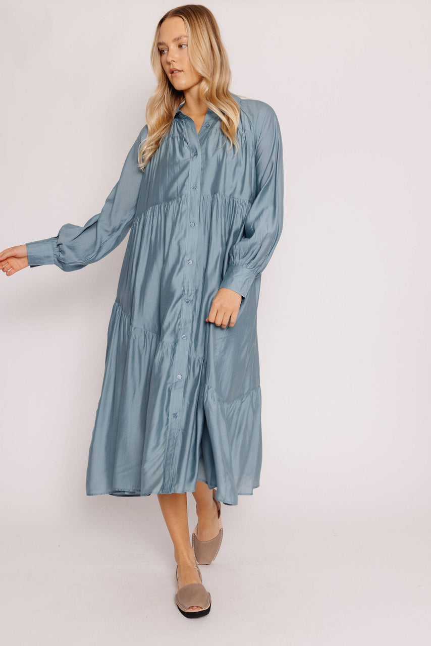 Janny Dress in Dusty Sage Blue