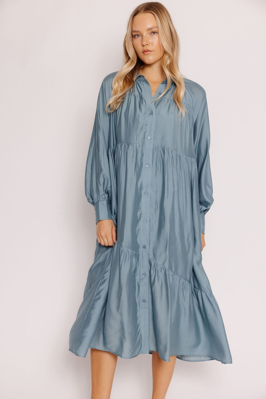 Janny Dress in Dusty Sage Blue