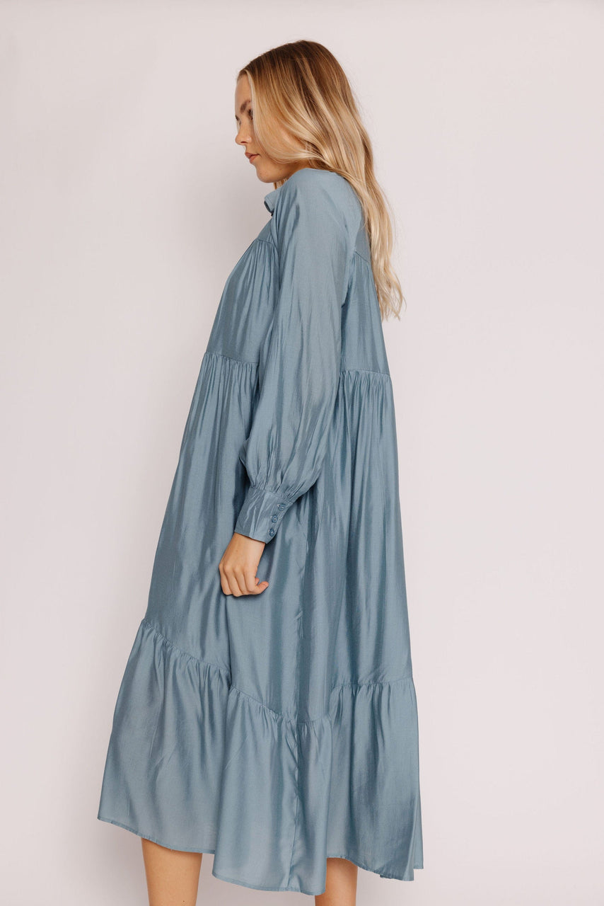 Janny Dress in Dusty Sage Blue