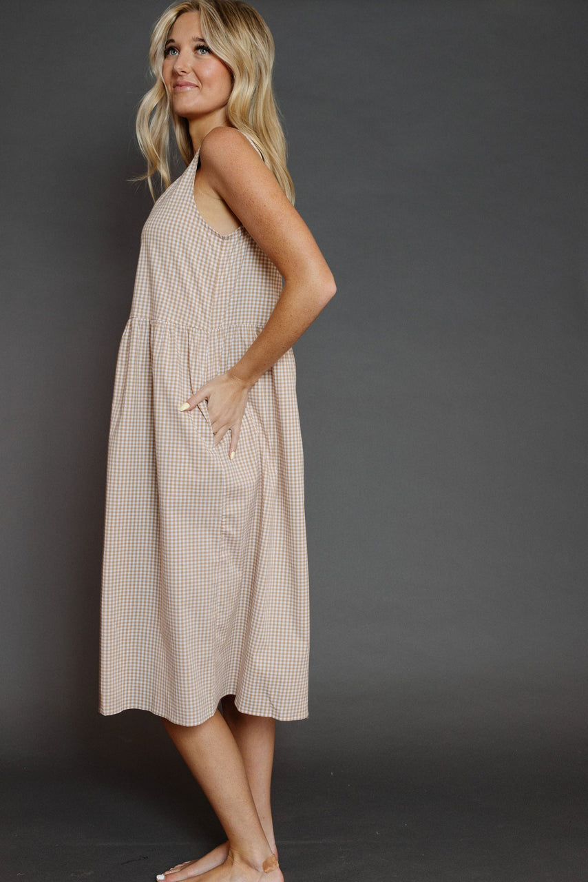 Jeaux Dress in Khaki/White