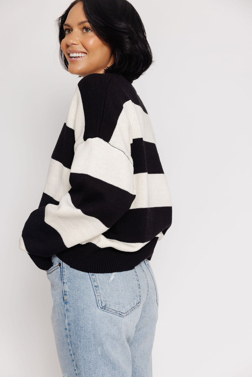 Leilani Sweater in Black/Ivory