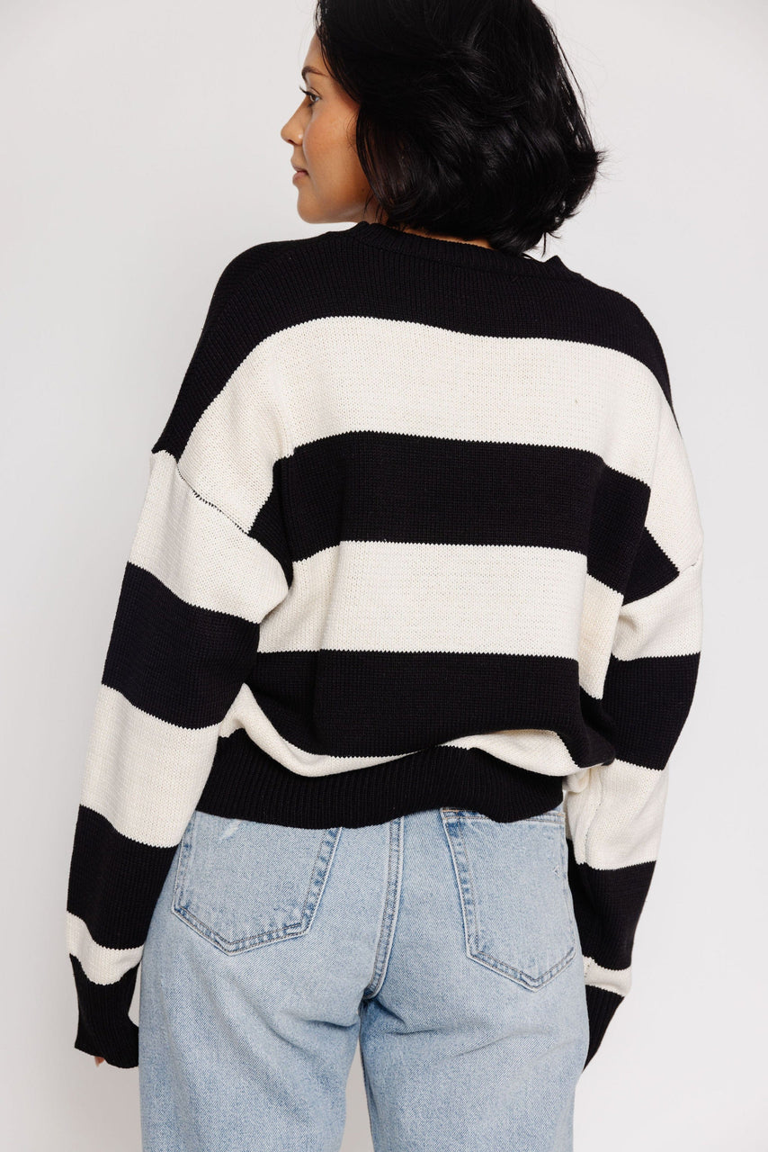 Leilani Sweater in Black/Ivory