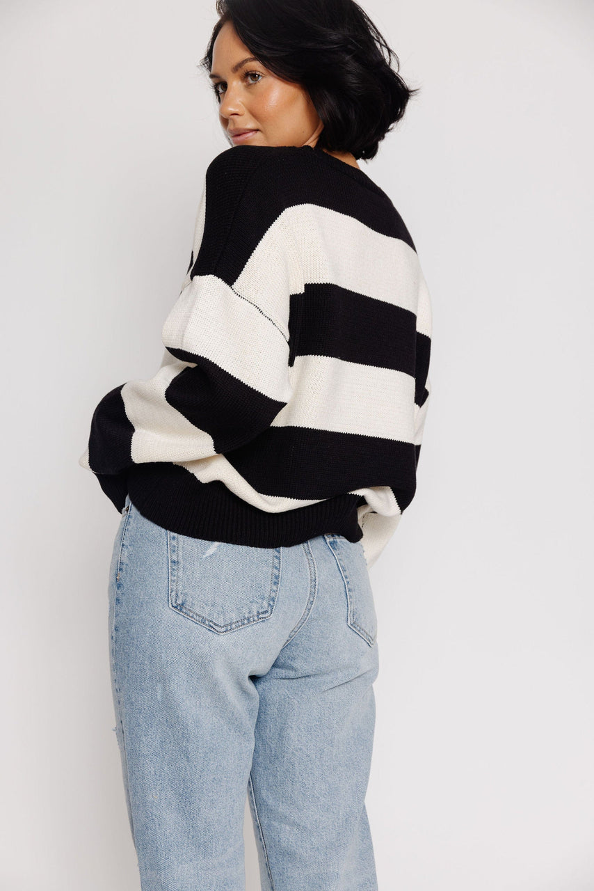Leilani Sweater in Black/Ivory