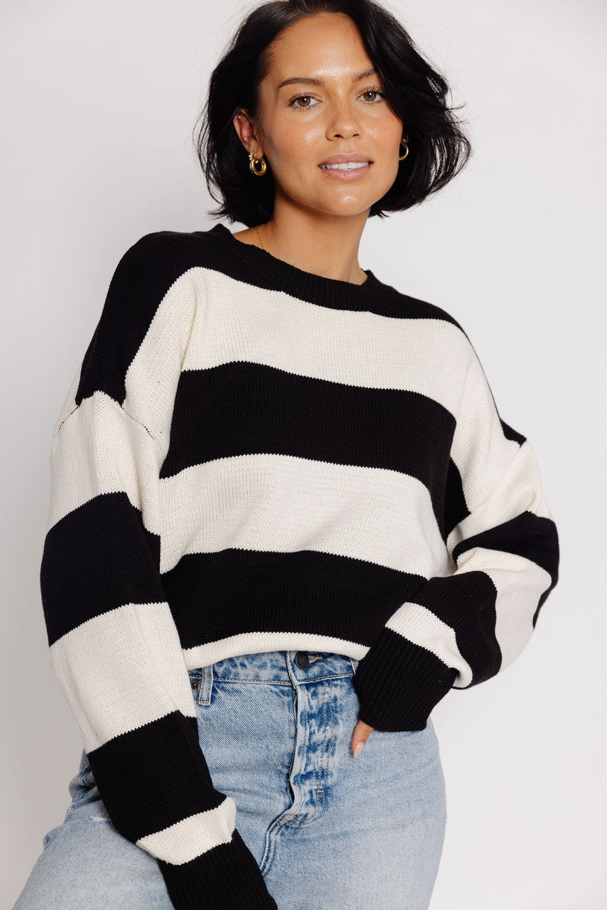 Leilani Sweater in Black/Ivory