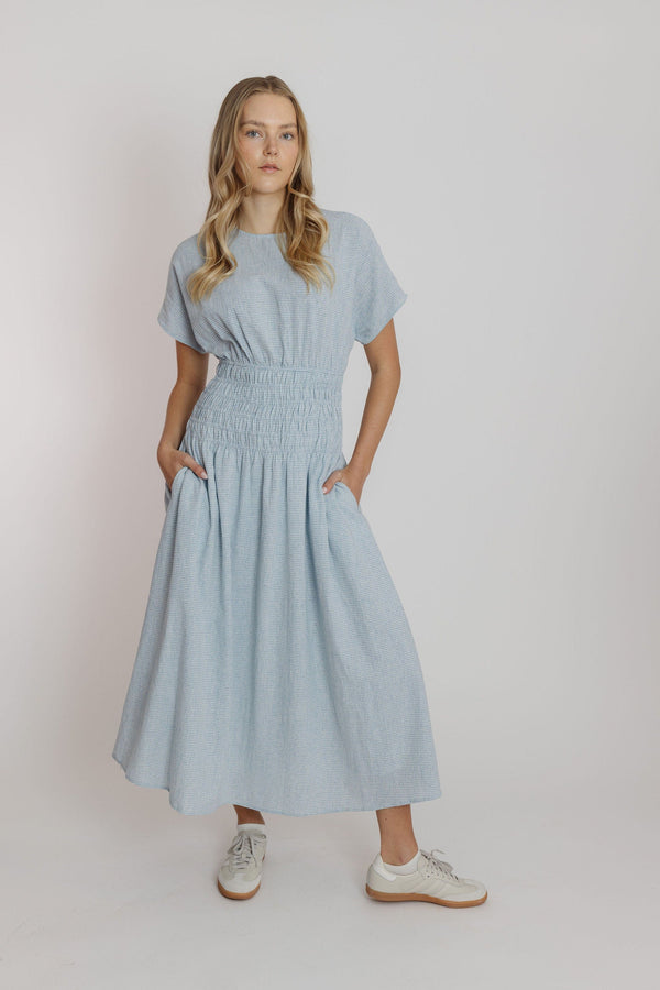 Mailee Dress in Blue Gingham