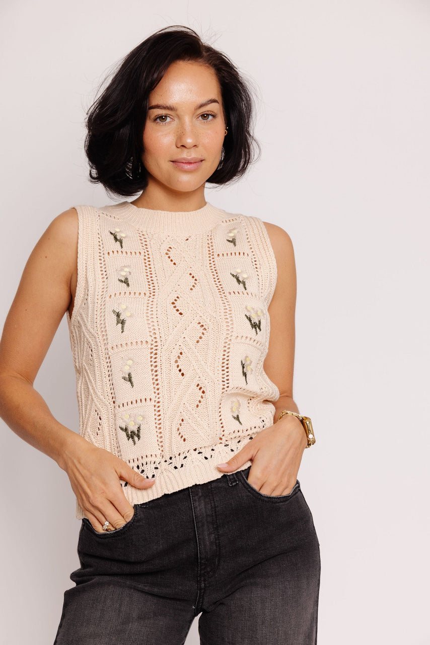 Marceline Sweater Vest in Ivory