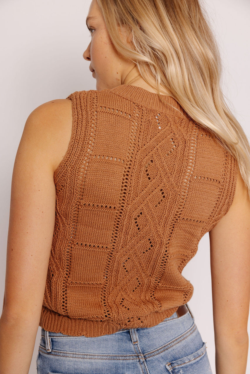 Marceline Sweater Vest in Taupe