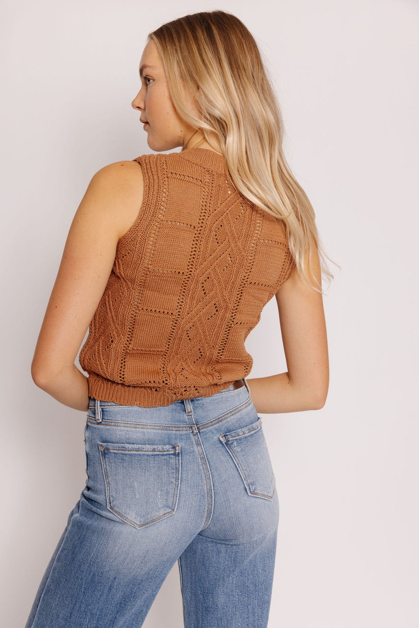 Marceline Sweater Vest in Taupe