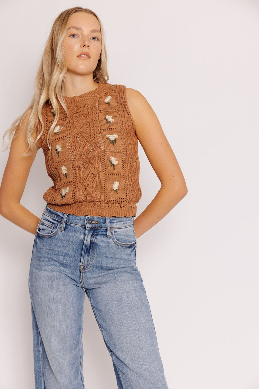 Marceline Sweater Vest in Taupe