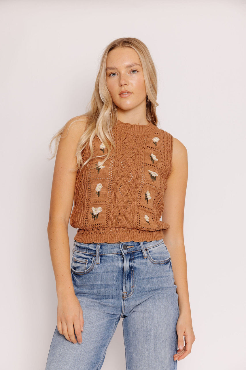 Marceline Sweater Vest in Taupe