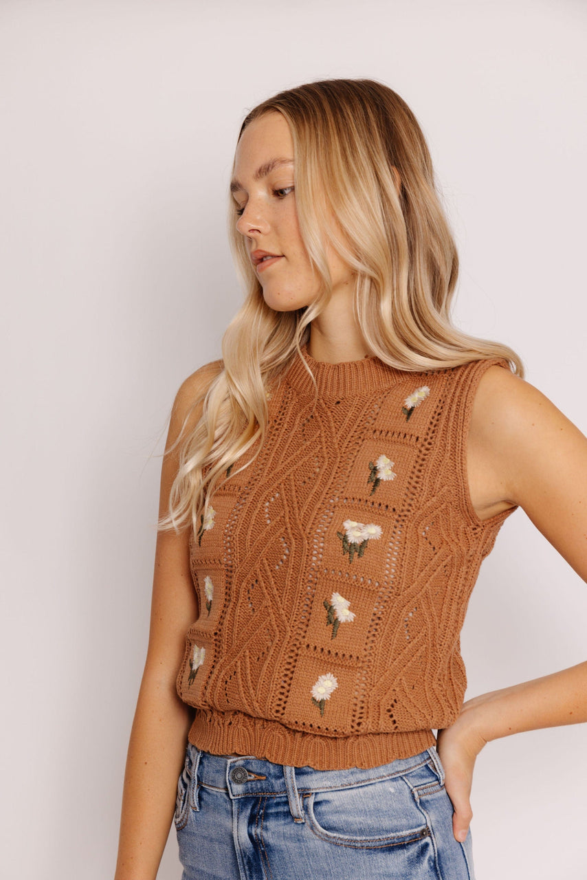 Marceline Sweater Vest in Taupe