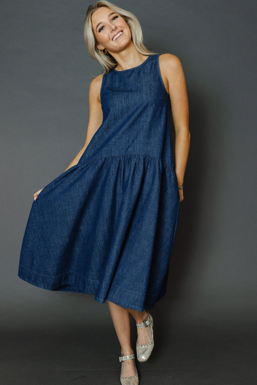 Memphis Dress in Dark Blue