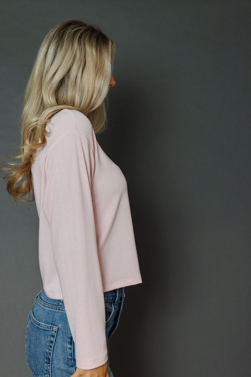 Merit Cardigan Tee in Petal Pink