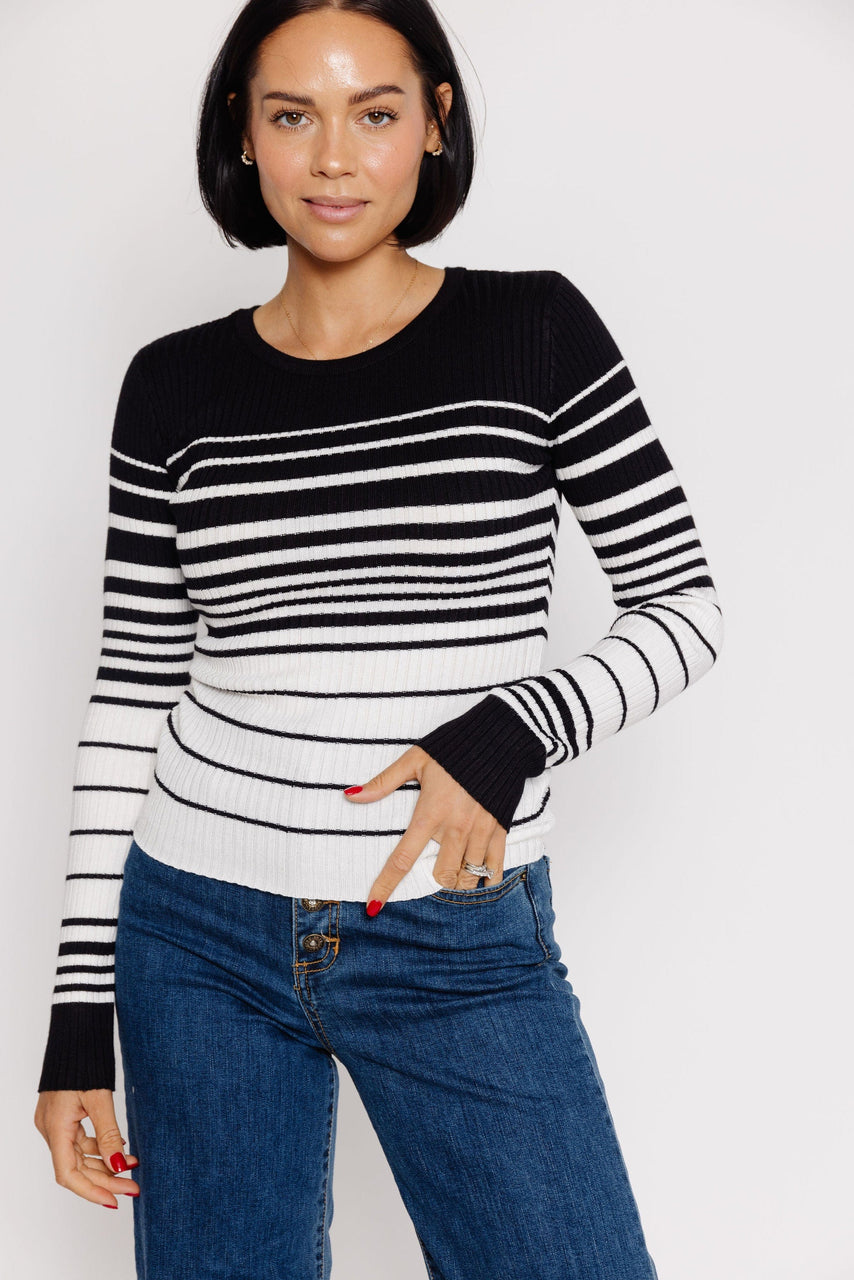 Miabella Sweater in Black/Ivory