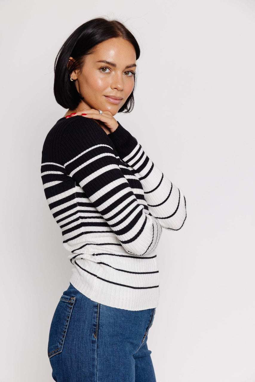 Miabella Sweater in Black/Ivory
