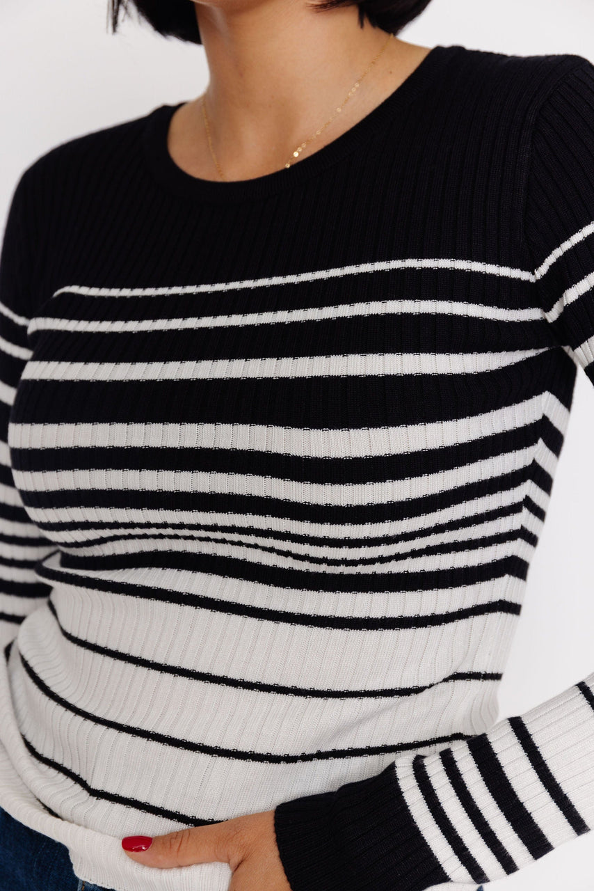 Miabella Sweater in Black/Ivory