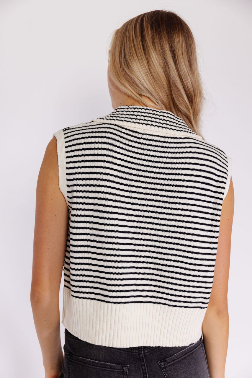 Montana Sweater Vest in Black/Ivory