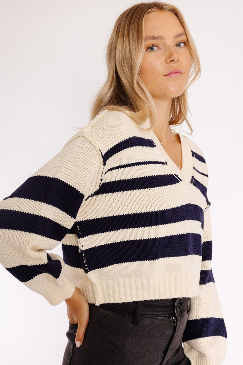 Nancy Sweater in Navy/Cream