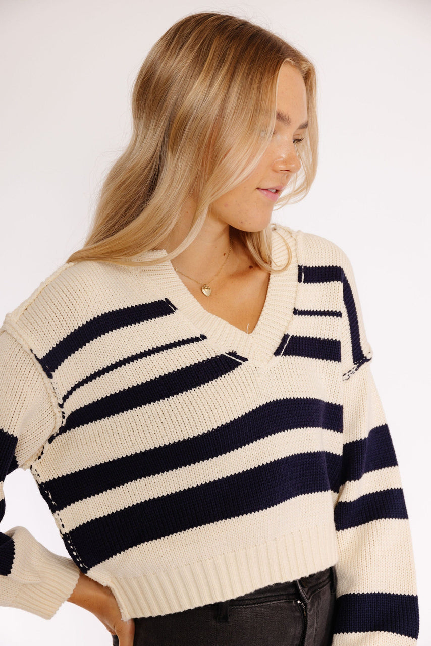 Nancy Sweater in Navy/Cream