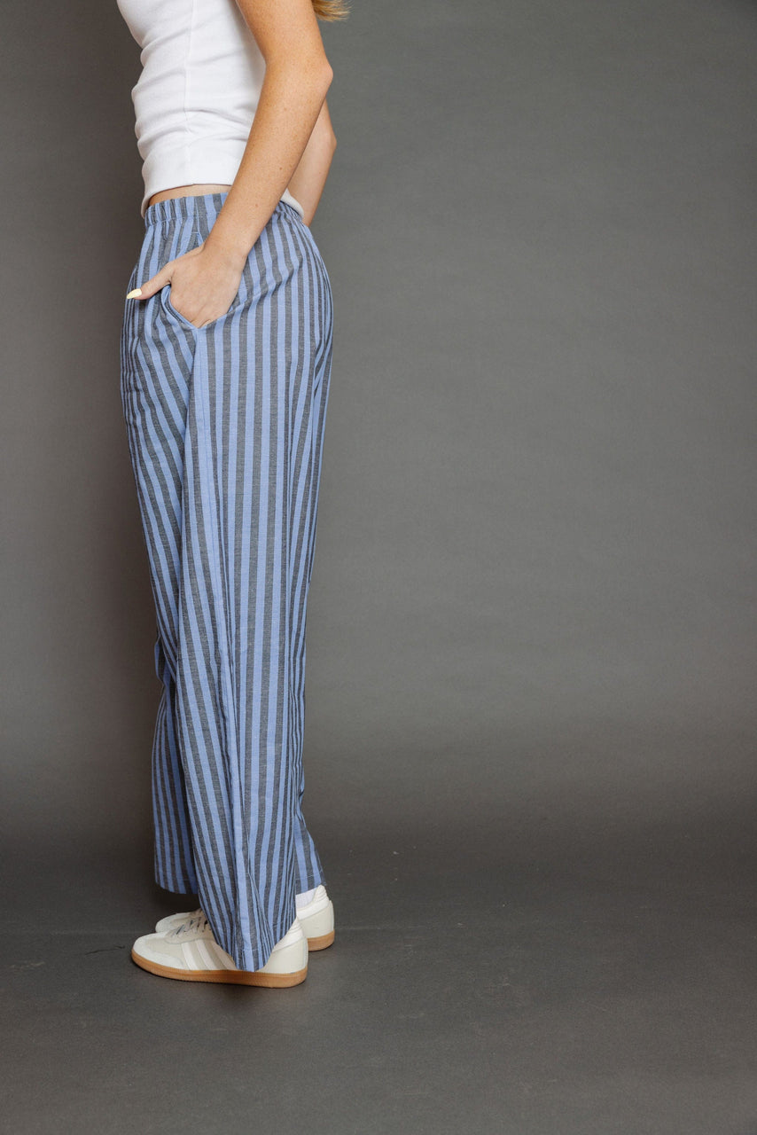 Oakland Pant in Blue/Grey Stripe
