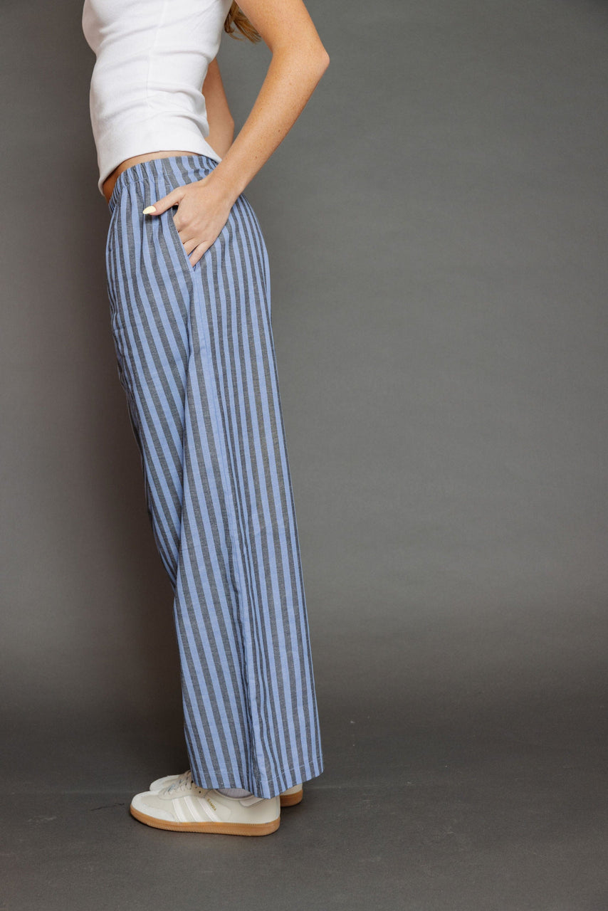 Oakland Pant in Blue/Grey Stripe