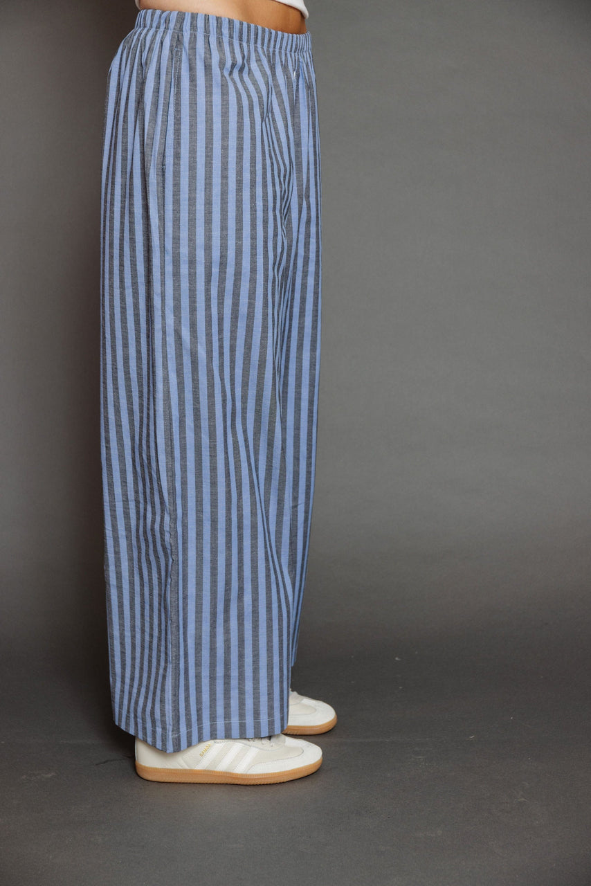 Oakland Pant in Blue/Grey Stripe