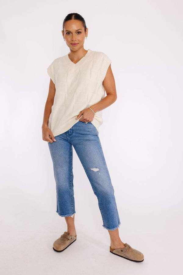 Ottis Sweater Vest in Ivory