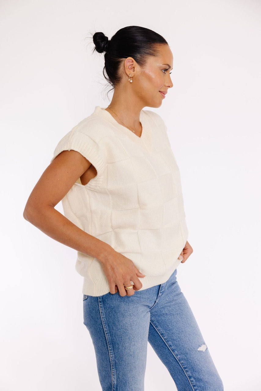 Ottis Sweater Vest in Ivory
