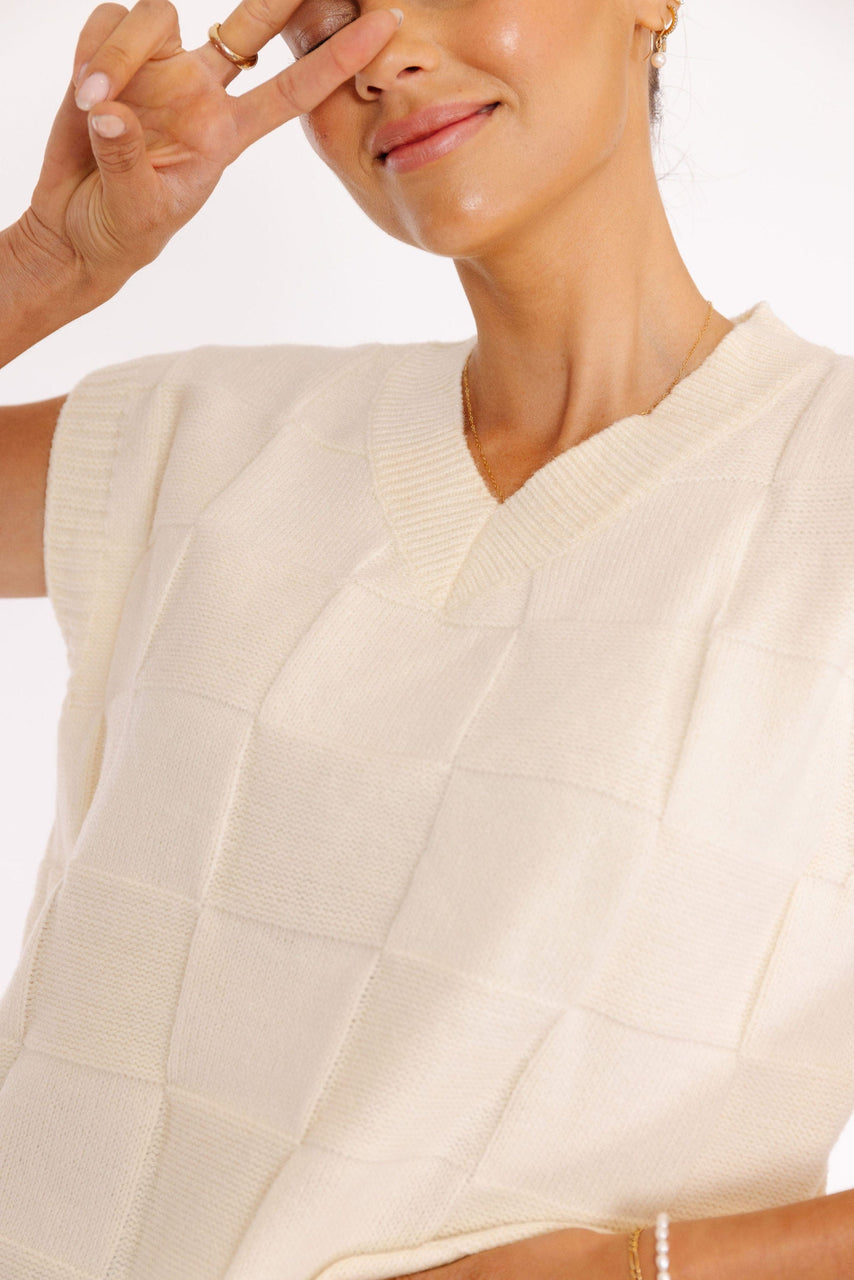 Ottis Sweater Vest in Ivory