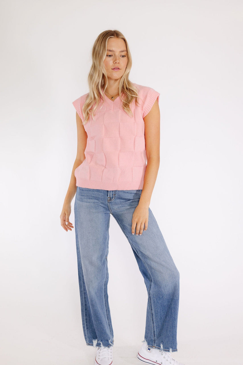 Ottis Sweater Vest in Pink