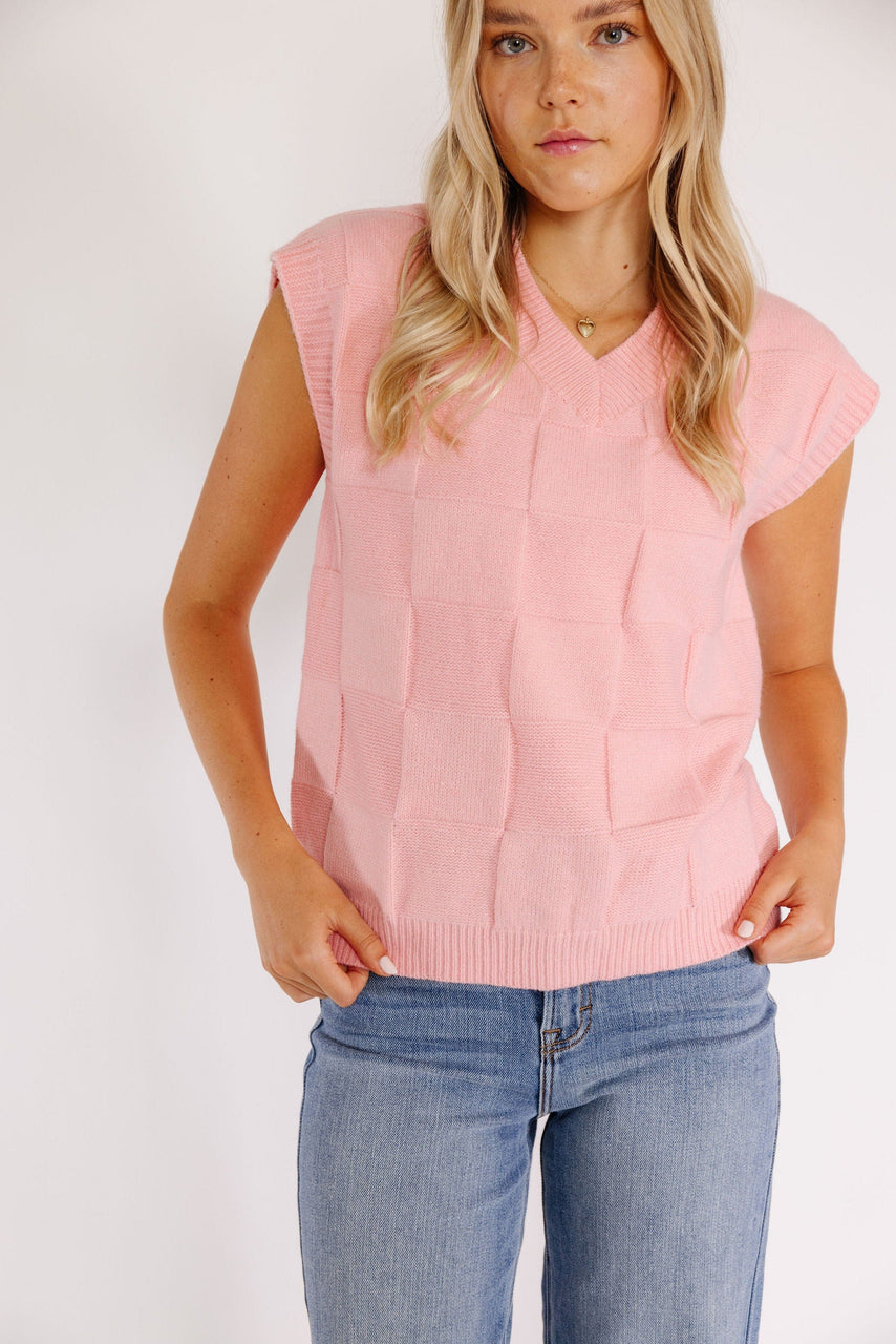 Ottis Sweater Vest in Pink