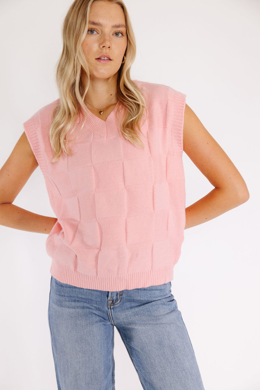 Ottis Sweater Vest in Pink