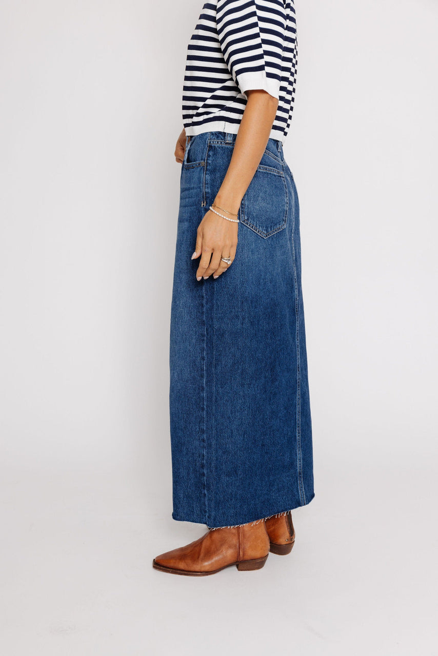 Peyton Denim Skirt in Dark Blue