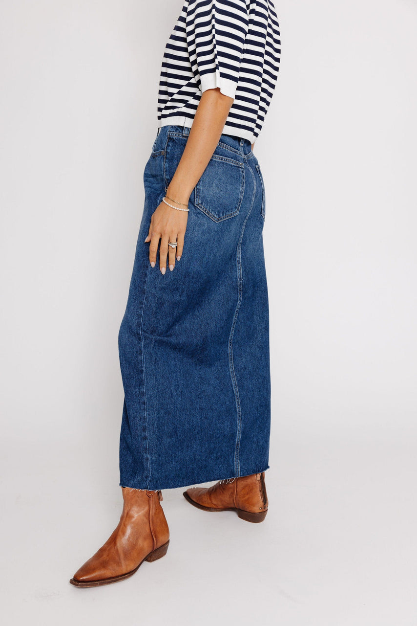 Peyton Denim Skirt in Dark Blue