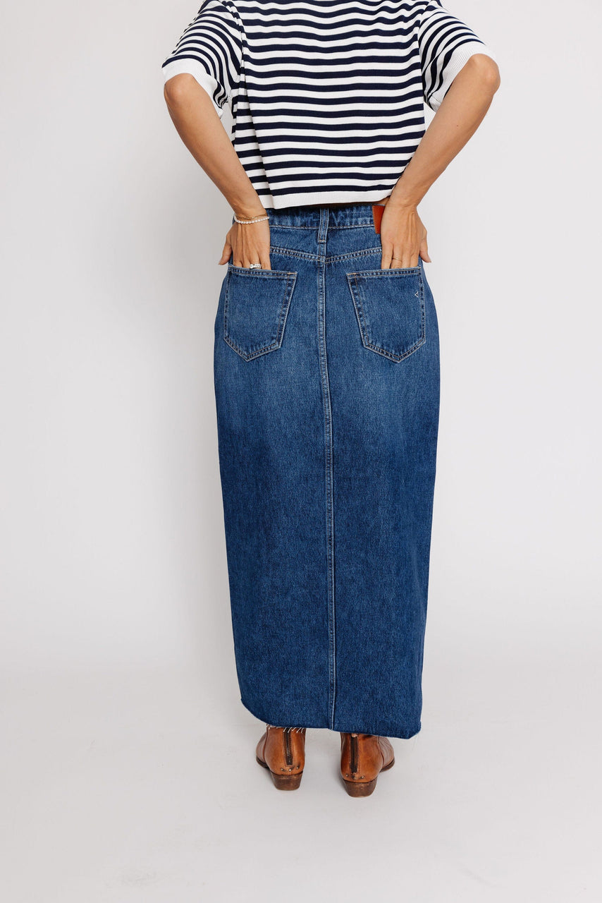 Peyton Denim Skirt in Dark Blue