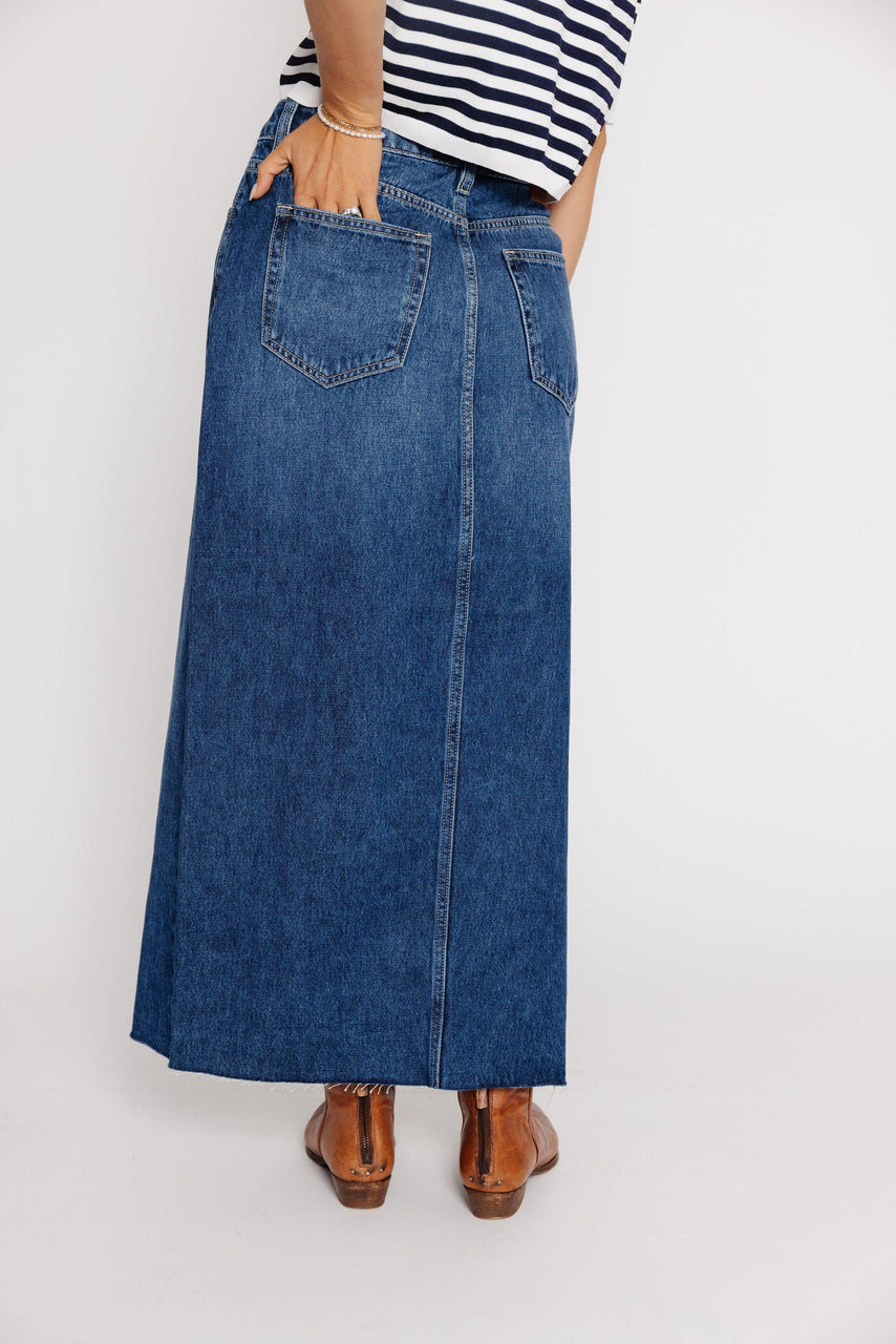 Peyton Denim Skirt in Dark Blue