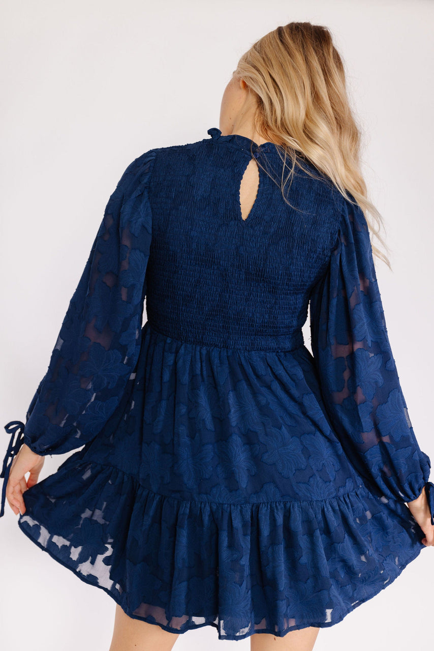Roe River Dress in Navy