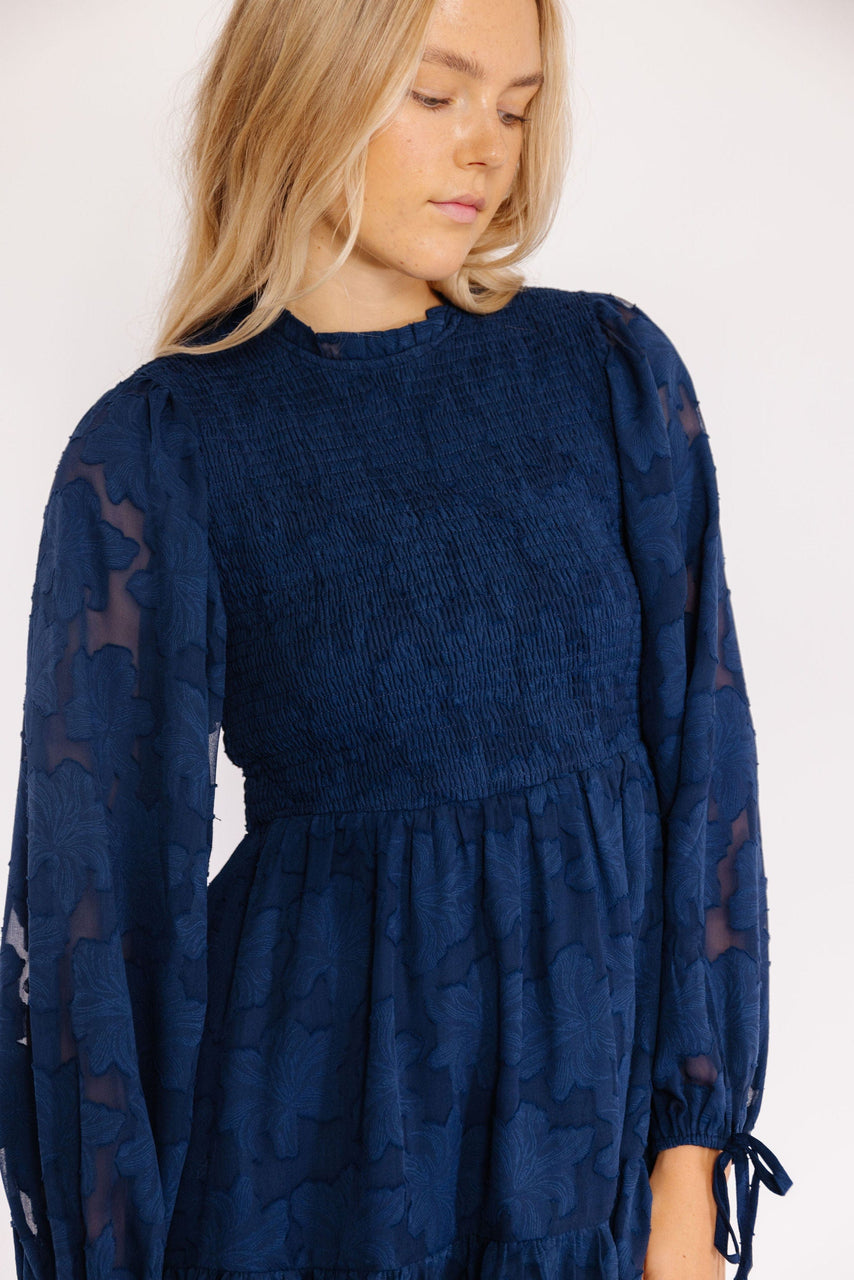 Roe River Dress in Navy