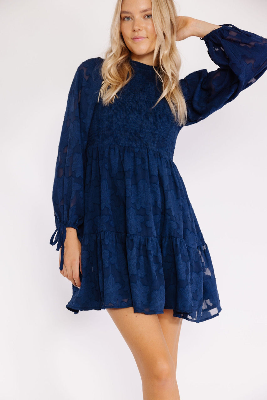 Roe River Dress in Navy