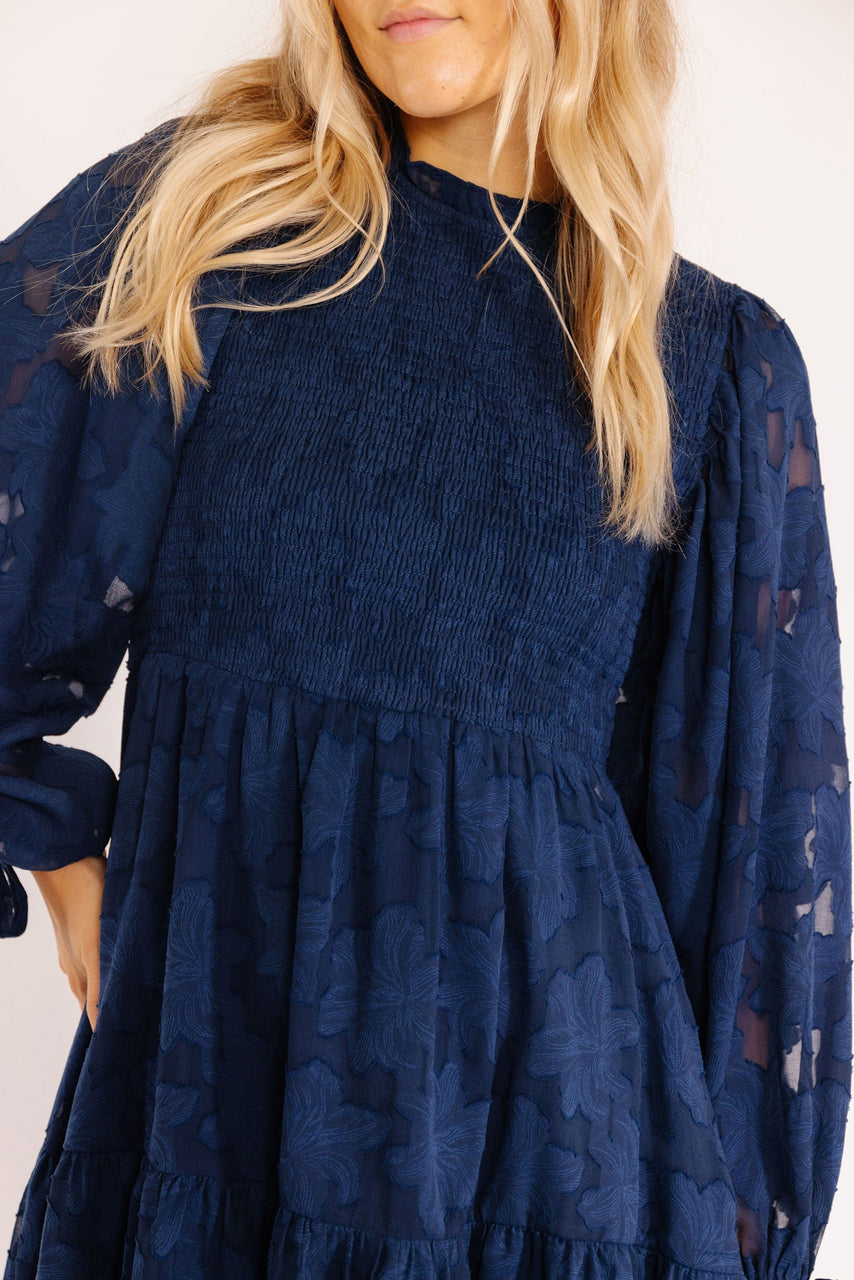 Roe River Dress in Navy