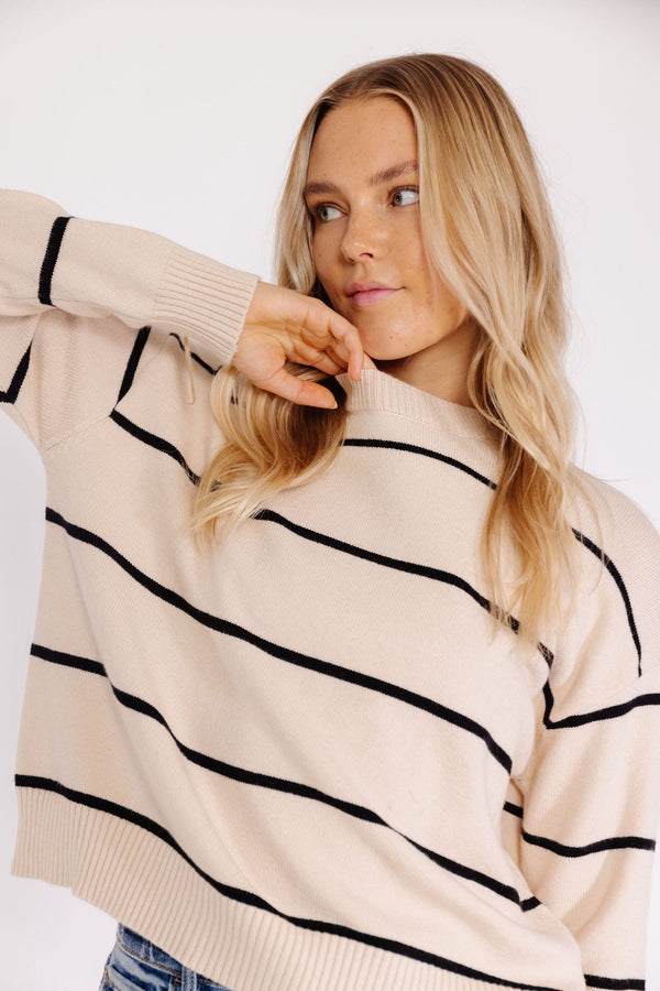 Rollingwood Sweater in Beige/Black