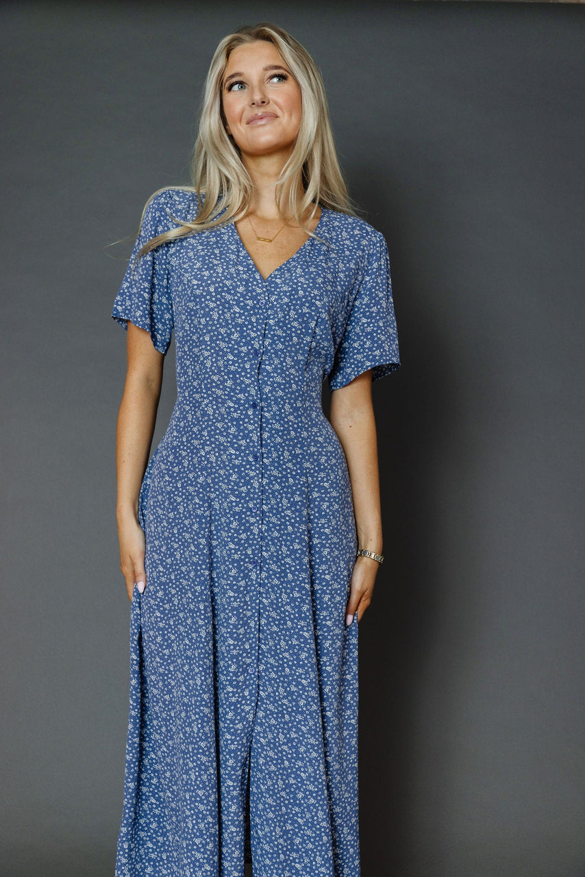 Rowan Dress in Dusty Blue