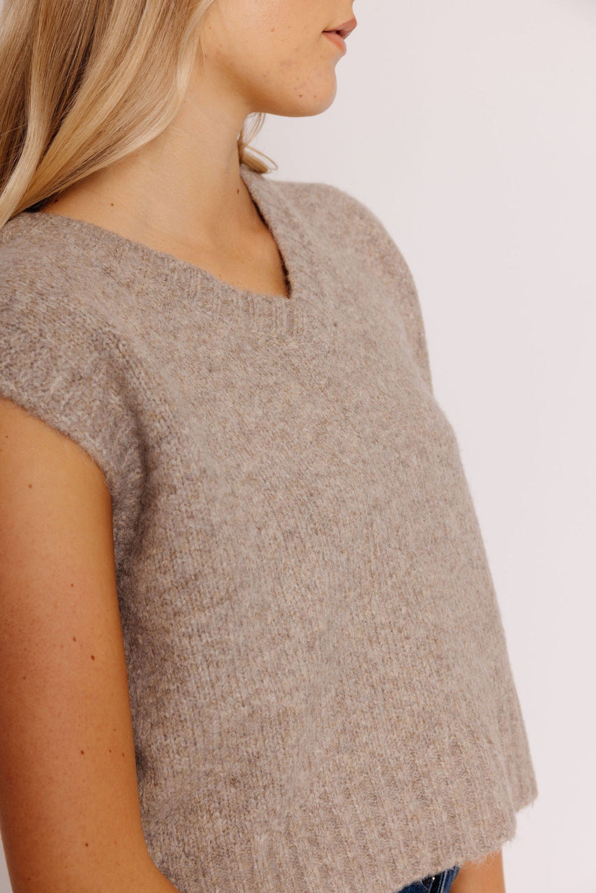Shephard Sweater Vest in Taupe