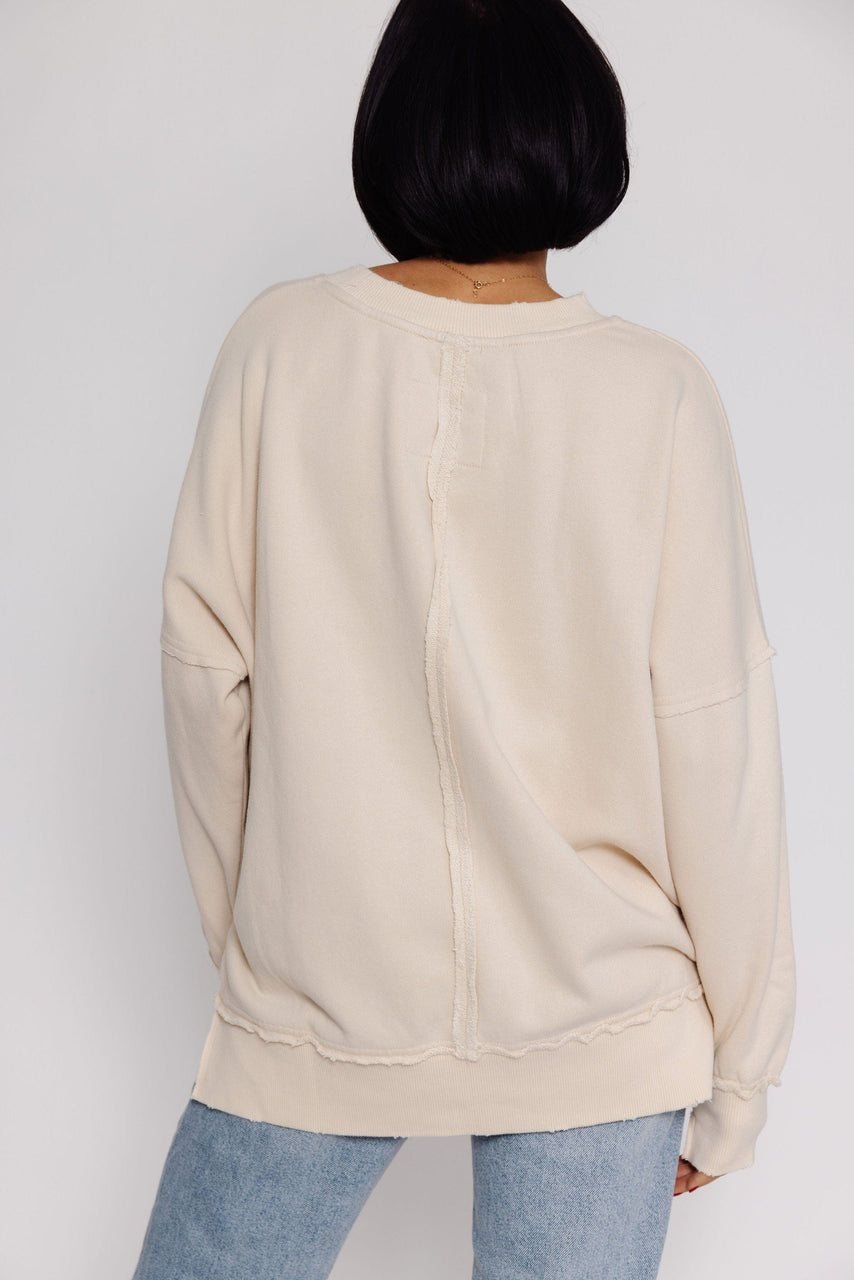 Terry Smile Sweatshirt in Beige