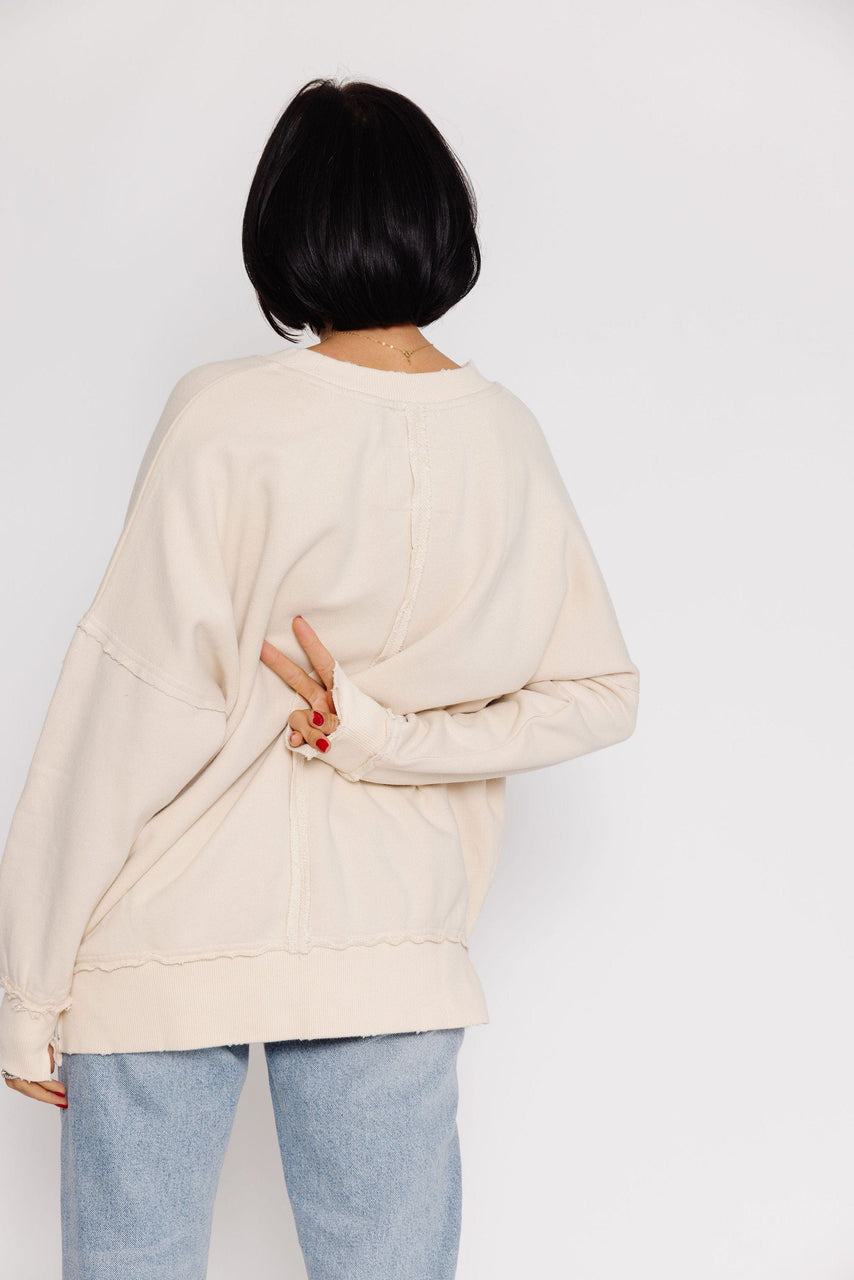 Terry Smile Sweatshirt in Beige